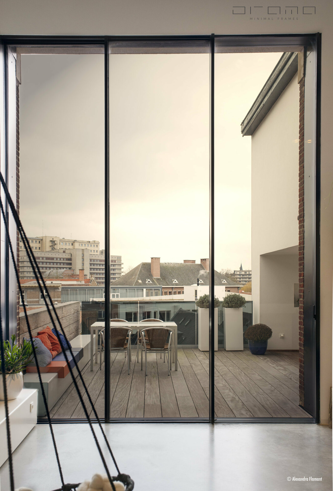 Exclusief schuifraam in Leuvens penthouse voor optimaal uitzicht